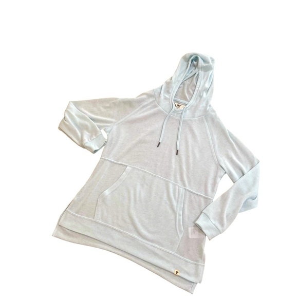 LIV Outdoor lightweight knit aqua hoodie kangaroo pocket size small - Picture 3 of 12